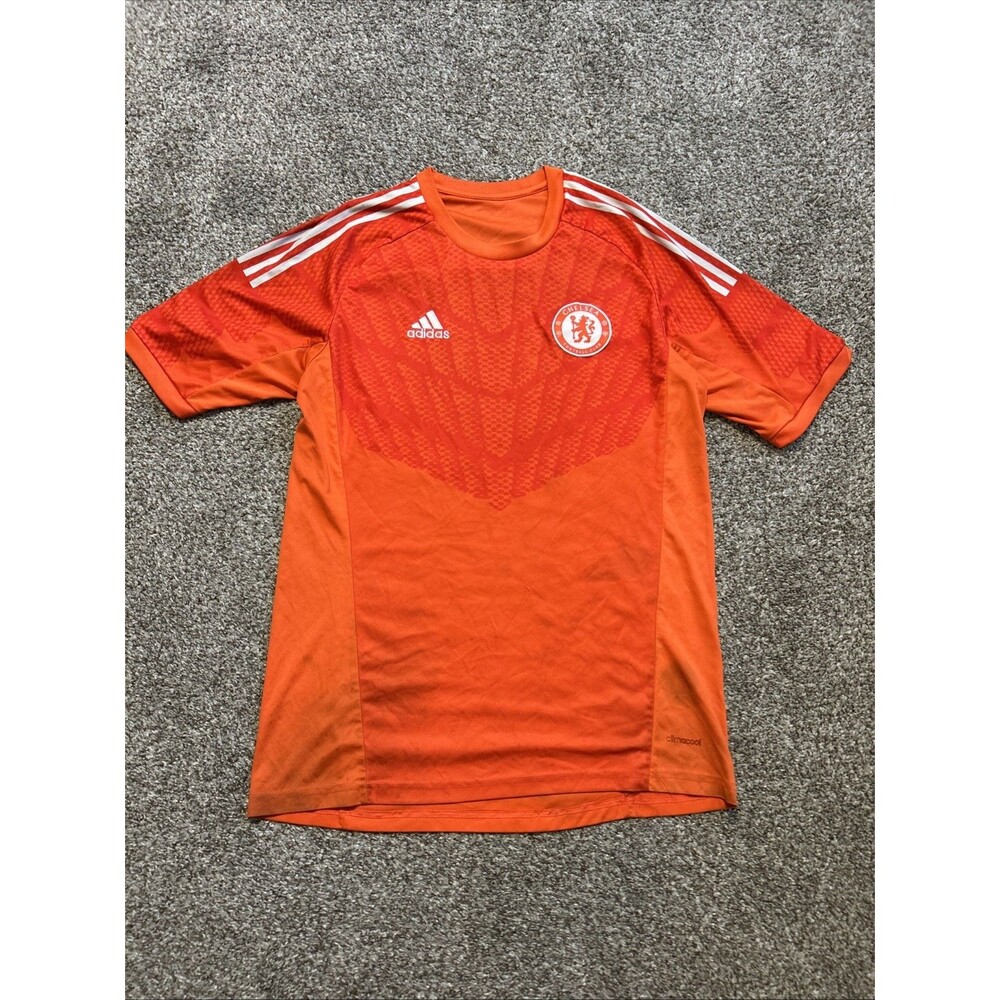 CHELSEA LONDON TRAINING FOOTBALL SHIRT JERSEY Climacool ADIDAS Orange Sz Large